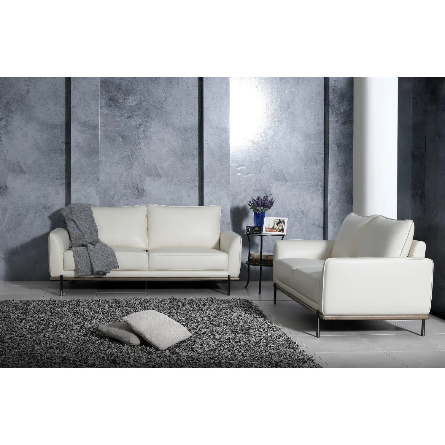 Global Living Room U858 White Sofa 1 Global Living Room U858 White Sofa