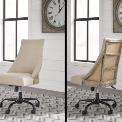 Ashley Linen Linen Home Office Swivel Chair