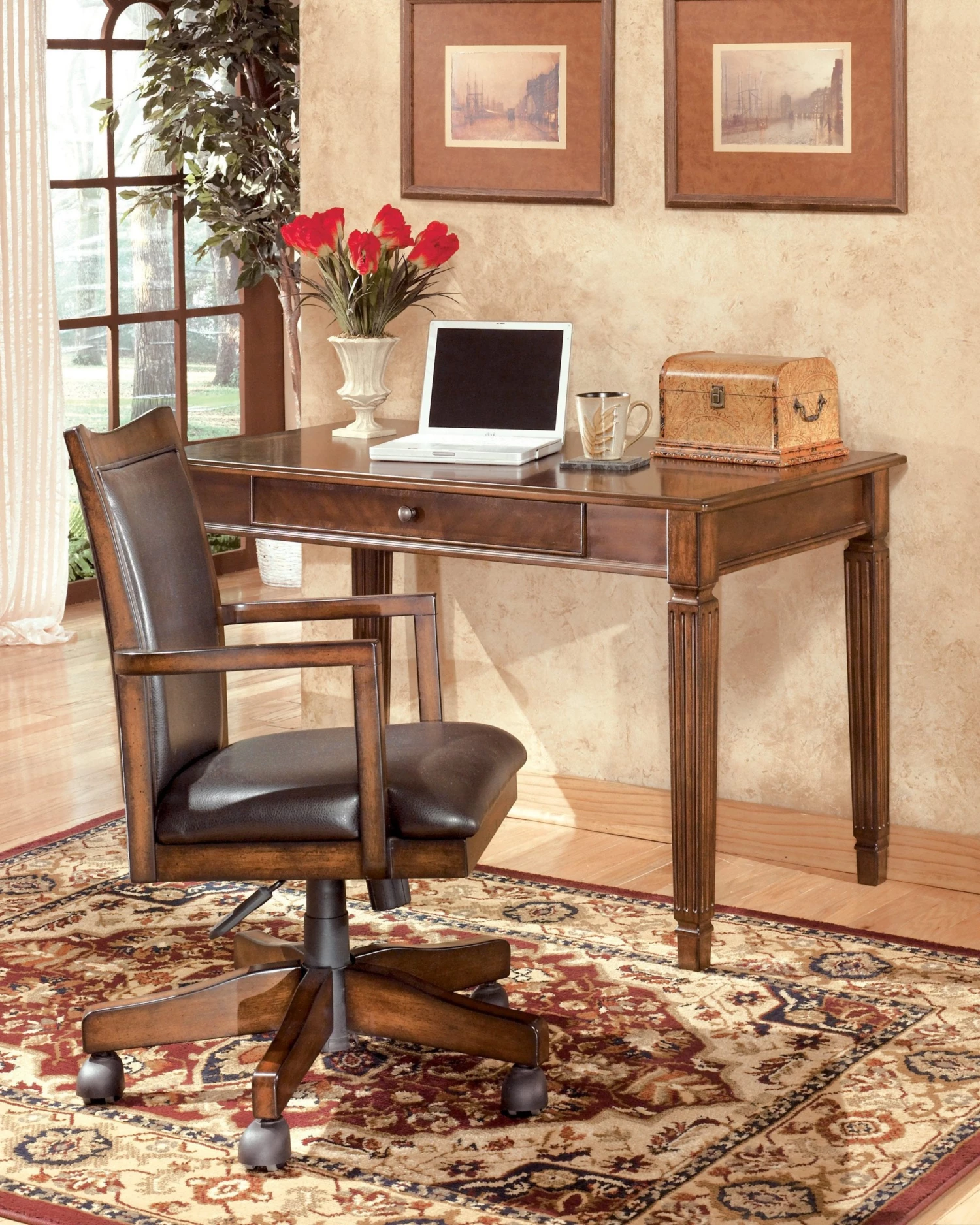 Ashley Hamlyn Medium Brown Home Office Desk And Chair 1 Ashley Hamlyn Medium Brown Home Office Desk And Chair