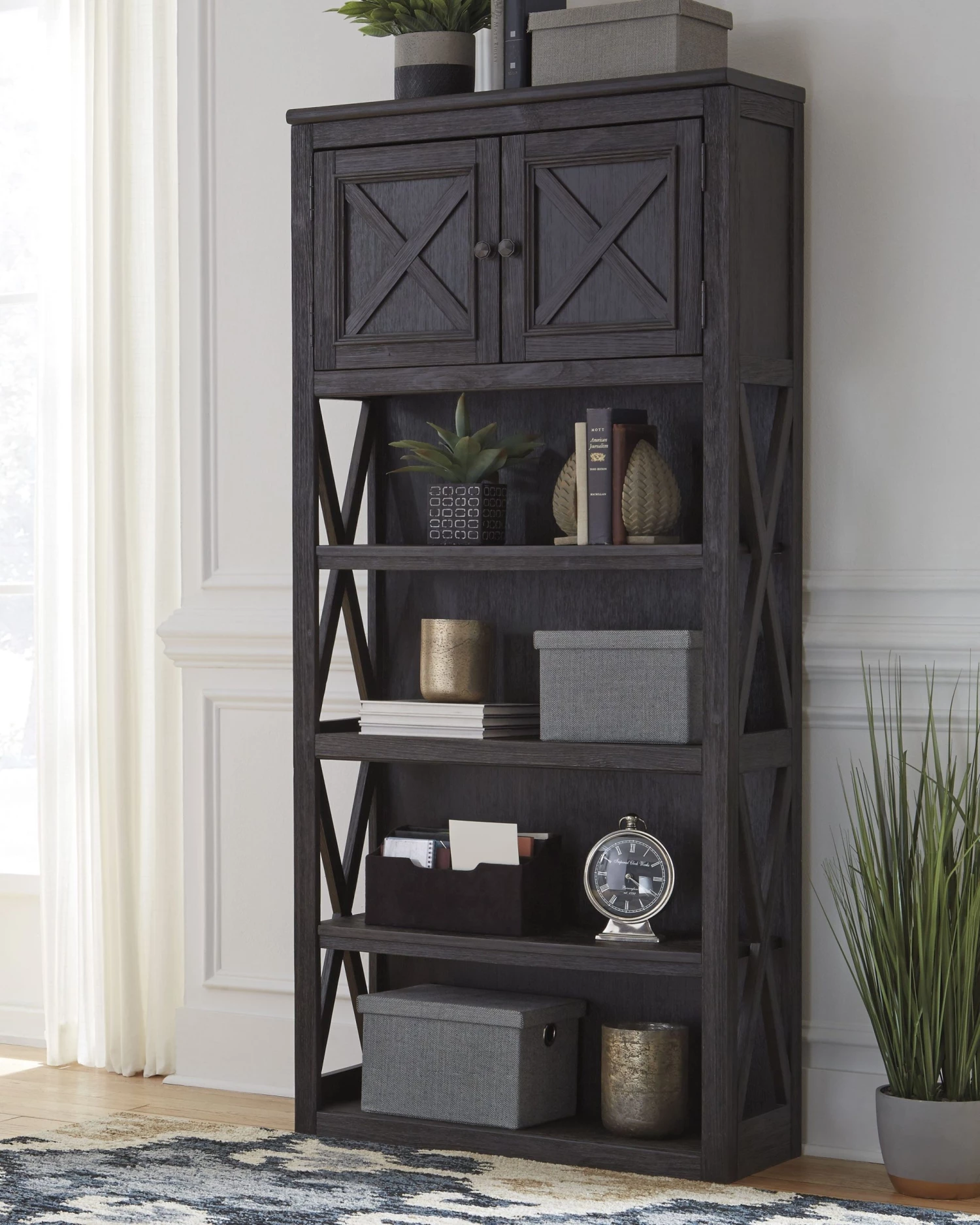 Ashley Tyler Creek Grayish Brown Large Bookcase 1 Ashley Tyler Creek Grayish Brown Large Bookcase