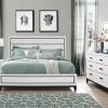 Global Kate White King Bed W/ Dresser, Mirror & Nightstand Bedroom