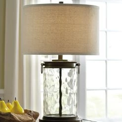 Ashley Tailynn Clear/Bronze Finish Glass Table Lamp