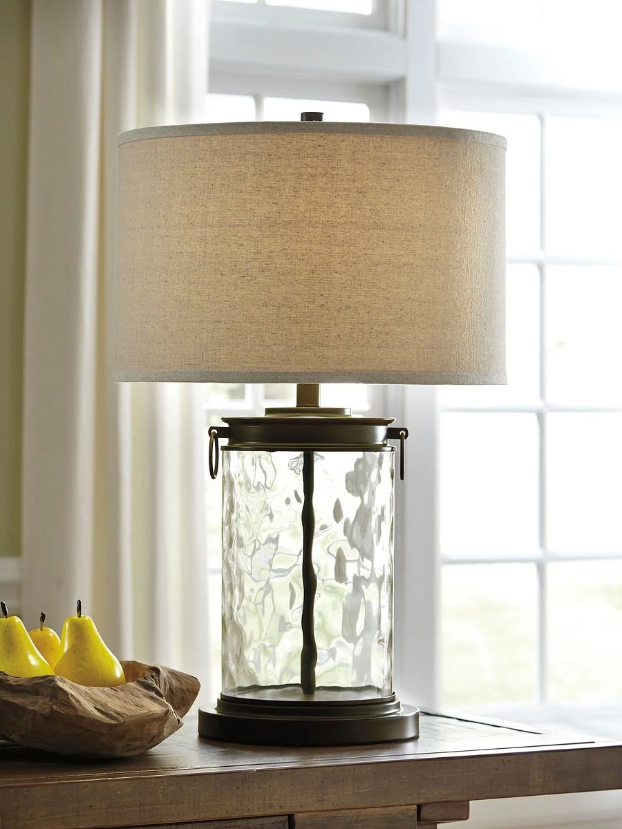 Ashley Tailynn Clear/Bronze Finish Glass Table Lamp 1 Ashley Tailynn Clear/Bronze Finish Glass Table Lamp