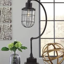 Ashley Jae Antique Black Metal Desk Lamp Accents