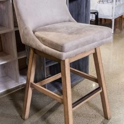 Ashley Tallenger Upholsteredolestered Swivel Barstool Beige