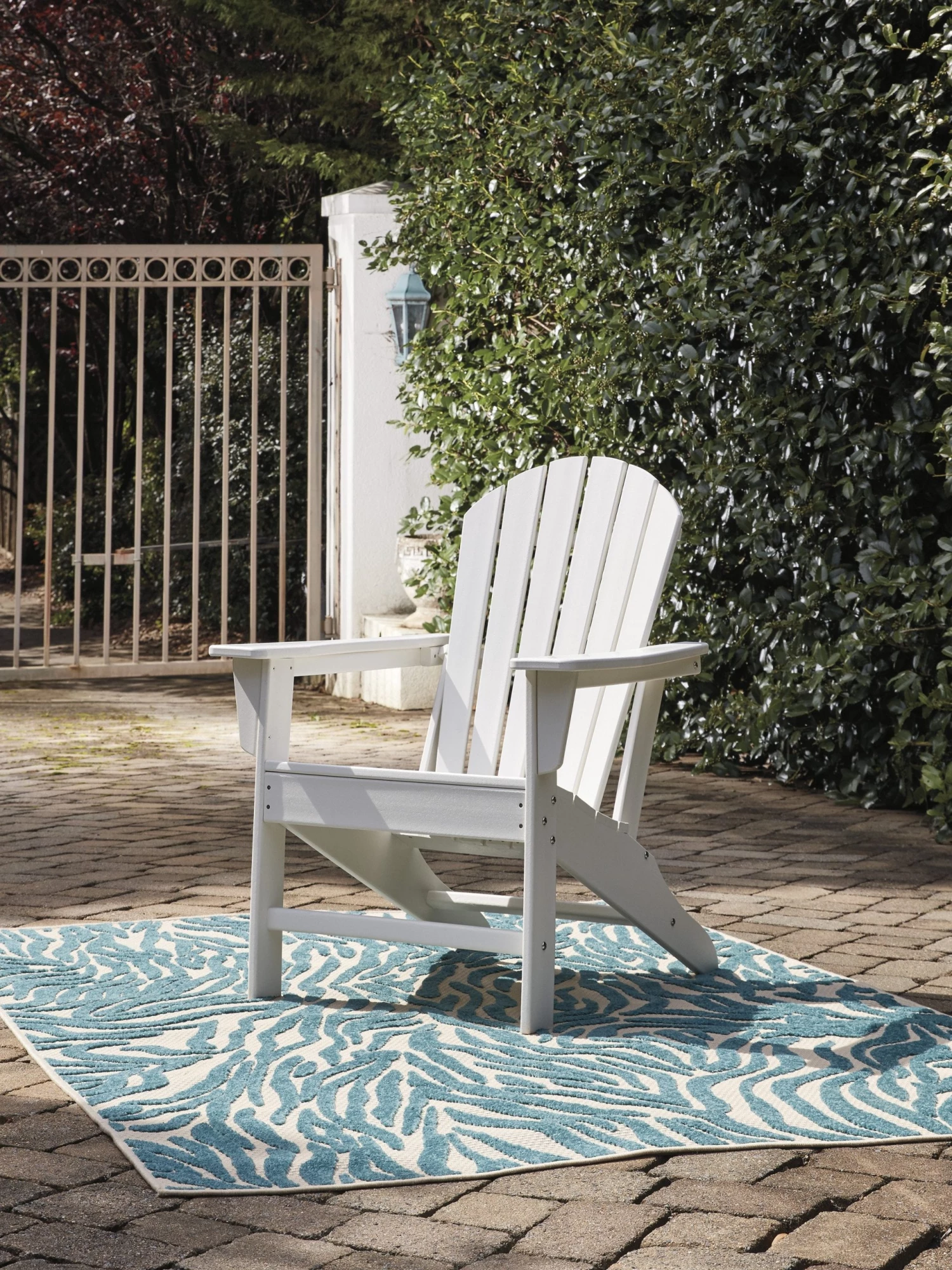 Ashley Outdoor Sundown Treasure White Adirondack Chair 1 Ashley Outdoor Sundown Treasure White Adirondack Chair