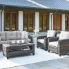 Ashley Outdoor Cloverbrooke Sofa And Chairs With Table Set