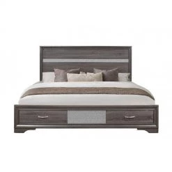 Global Seville Malamine Gray Full Bed Beds