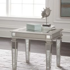 Ashley Tessani Silver Rectangular End Table