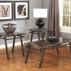 Ashley Paintsville Bronze Finish Occasional Table Set (set Of 3) Living Room