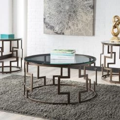 Ashley Frostine Dark Bronze Finish Occasional Table Set (set Of 3) Living Room