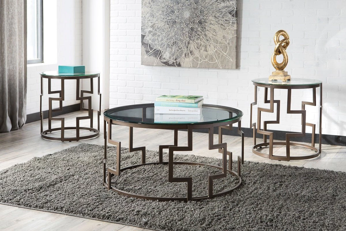 Ashley Frostine Dark Bronze Finish Occasional Table Set (set Of 3) Living Room 1 Ashley Frostine Dark Bronze Finish Occasional Table Set (set Of 3) Living Room