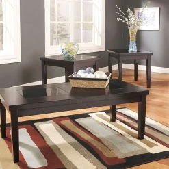 Ashley Denja Dark Brown Occasional Table Set (set Of 3) Living Room