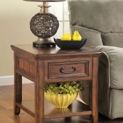 Ashley Woodboro Dark Brown Finish Rectangular End Table