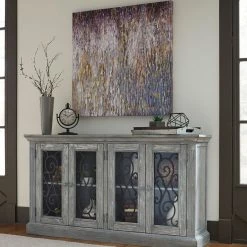 Ashley Mirimyn Antique Gray Door Accent Cabinet Living Room