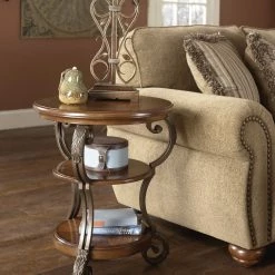 Ashley End Tables Nestor Medium Brown Chair Side End Table