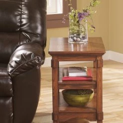 Ashley Cross Island Medium Brown Chair Side End Table