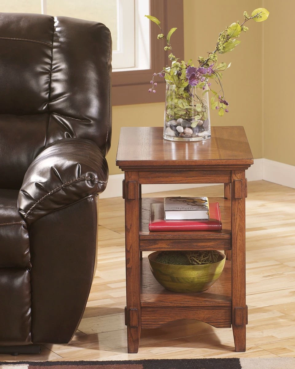 Ashley Cross Island Medium Brown Chair Side End Table 1 Ashley Cross Island Medium Brown Chair Side End Table