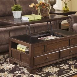 Ashley Living Room Gately Medium Brown Lift Top Cocktail Table