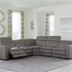 Ashley Texline Gray 5-Piece Dual Power Reclining Modular Sectional