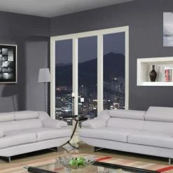 Global Natalie Light Grey Living Room Set
