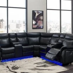 Global UM02 Agnes Black Sectional