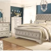 Ashley Realyn Twotone Queen Sleigh Bed With Dresser Mirror & Nightstand Bedroom