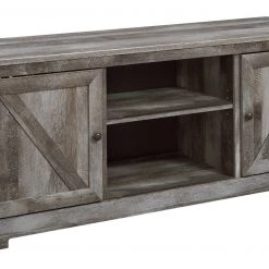 Ashley Wynnlow Gray Large TV Stand With Fireplace Option