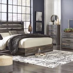 Ashley Bedroom Drystan Multi King Bed W/ Dresser Mirror & Nightstand
