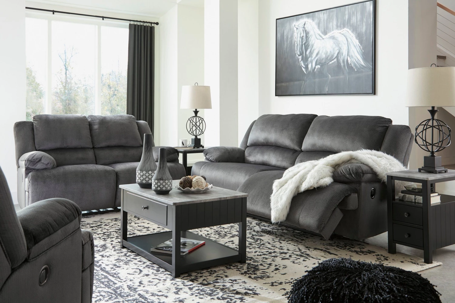 Ashley ClonmelCharcoal Power Sofa Power Loveseat &Zero Wall Power Wide Recliner 1 Ashley ClonmelCharcoal Power Sofa Power Loveseat &Zero Wall Power Wide Recliner