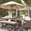 Ashley All Dining Tables Beachcroft Dining Table With Umbrella Option