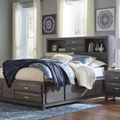 Ashley Bedroom Caitbrook Gray Full Bed With Dresser Mirror & Night Stand