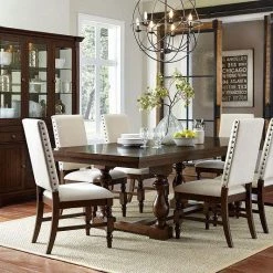 Home Elegance Dining Room Yates Dark Oak Table And 4 Side Chairs