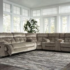 Ashley Brassville Greystone 3-Piece Power Reclining Sectional