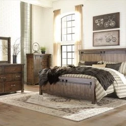 Ashley Lakeleigh Brown King Bed With Dresser Mirror & Nightstand