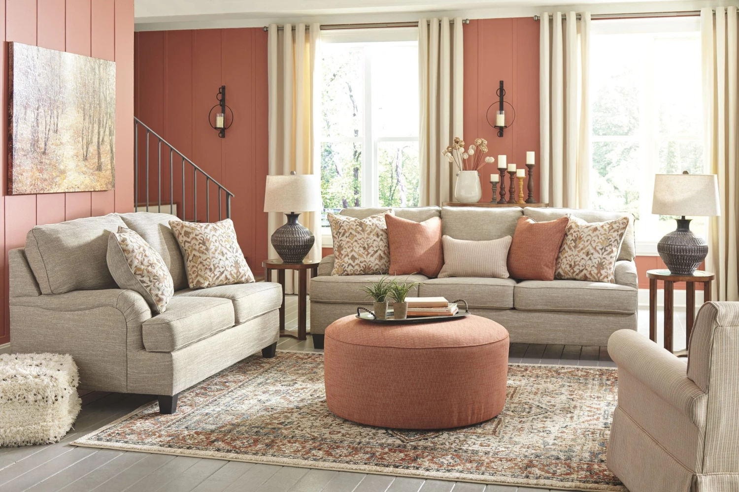 Ashley Living Room Almanza Wheat Sofa Loveseat & Chair And A Half 1 Ashley Living Room Almanza Wheat Sofa Loveseat & Chair And A Half