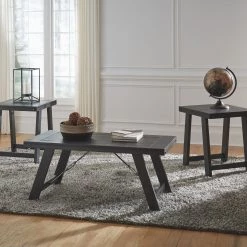 Ashley Noorbrook - Black/Pewter - Occasional Table Set (3/CN) Living Room