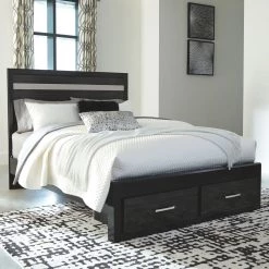 Ashley Starberry Queen Storage Bed - Black