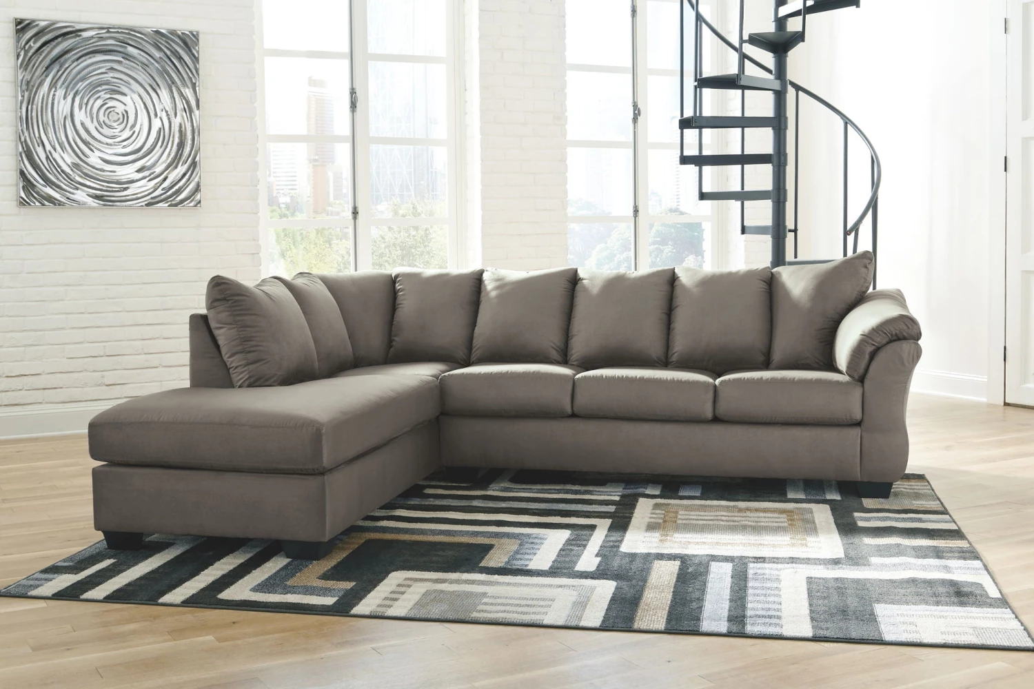 Ashley Living Room Darcy Cobblestone LAF Corner Chaise & RAF Sofa Sectional 1 Ashley Living Room Darcy Cobblestone LAF Corner Chaise & RAF Sofa Sectional