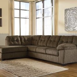 Ashley Accrington Earth LAF Corner Chaise & RAF Sofa Sectional Living Room