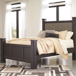 Ashley Beds Reylow King Poster Bed - Dark - Brown