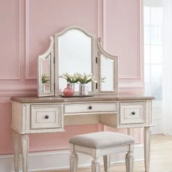 Ashley Bedroom Realyn - Two-tone - Vanity/Mirror/Stool (3/CN)