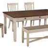 Ashley Dining Room Bolanburg Two Tone Table 4 Side Chairs& Bench