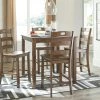 Ashley Dining Room Hazelteen - Medium Brown - Square Counter TBL Set (5/CN)