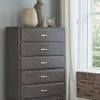 Ashley Caitbrook - Gray - Five Drawer Chest