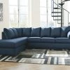 Ashley Darcy Blue LAF Corner Chaise & RAF Sofa Sectional