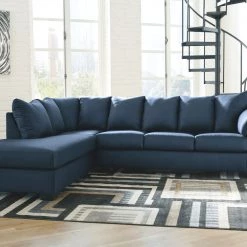 Ashley Darcy Blue LAF Corner Chaise & RAF Sofa Sectional