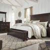 Ashley Brynhurst Dark Brown Queen Panel Storage Bed W/ Dresser & Mirror