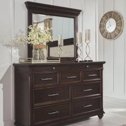 Ashley Dressers Brynhurst Dresser And Mirror - Dark - Brown
