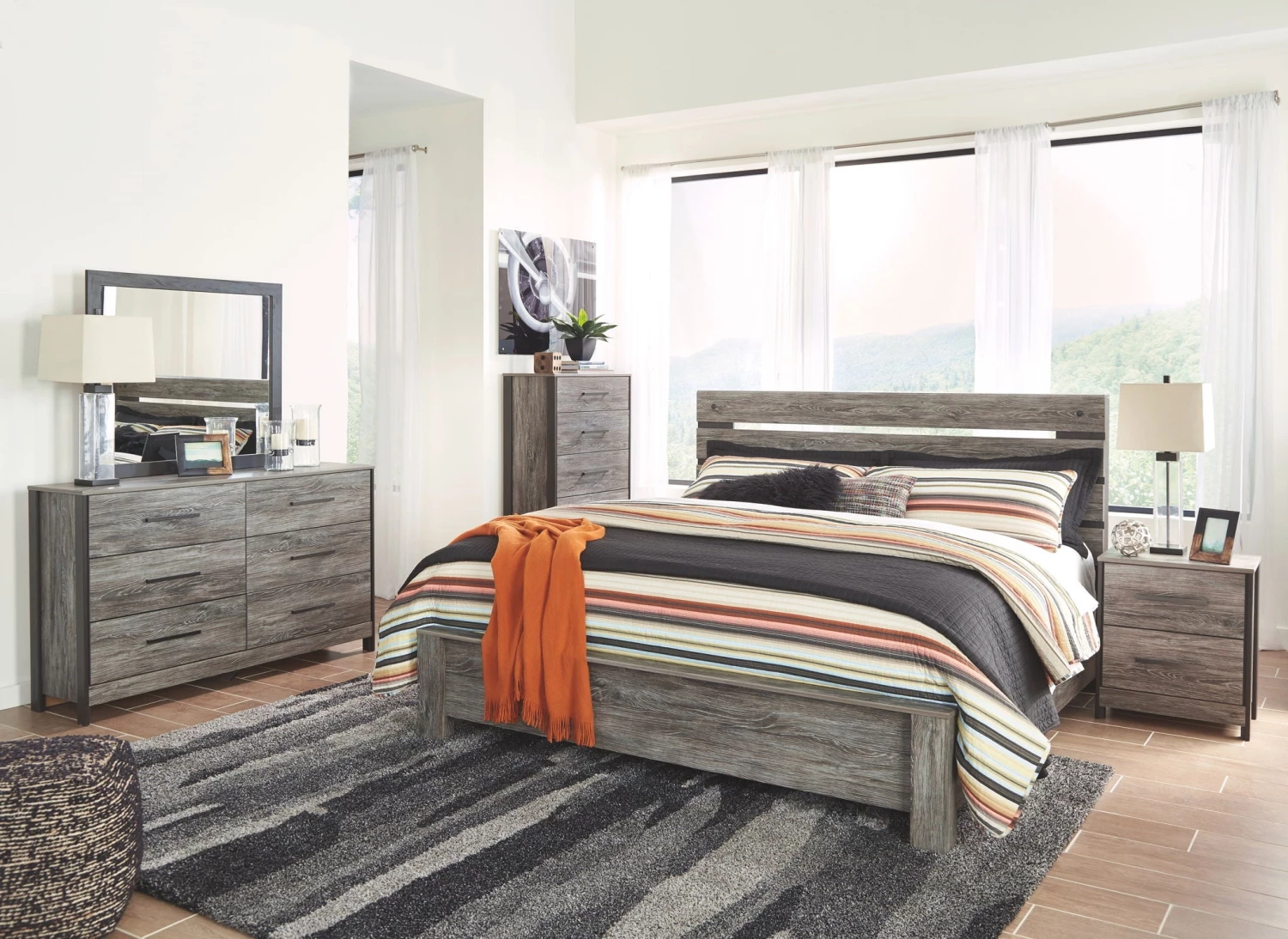 Ashley Cazenfeld King Bed W/ Dresser Mirror & Nightstand Bedroom 1 Ashley Cazenfeld King Bed W/ Dresser Mirror & Nightstand Bedroom